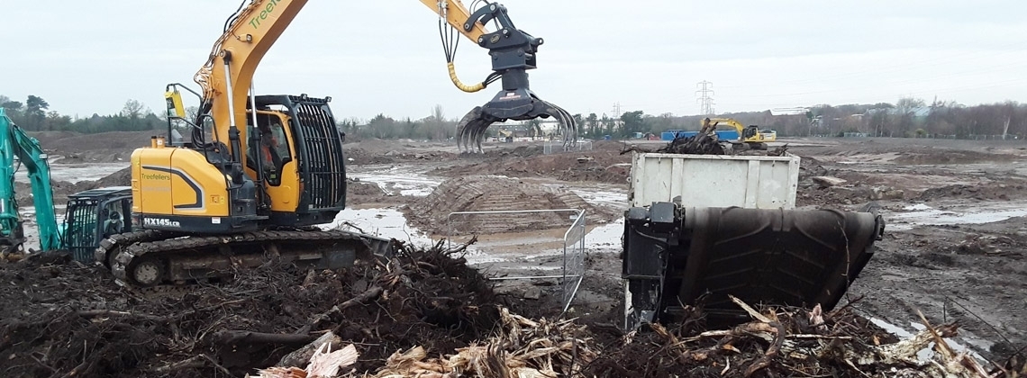 Shredding stumps and waste material